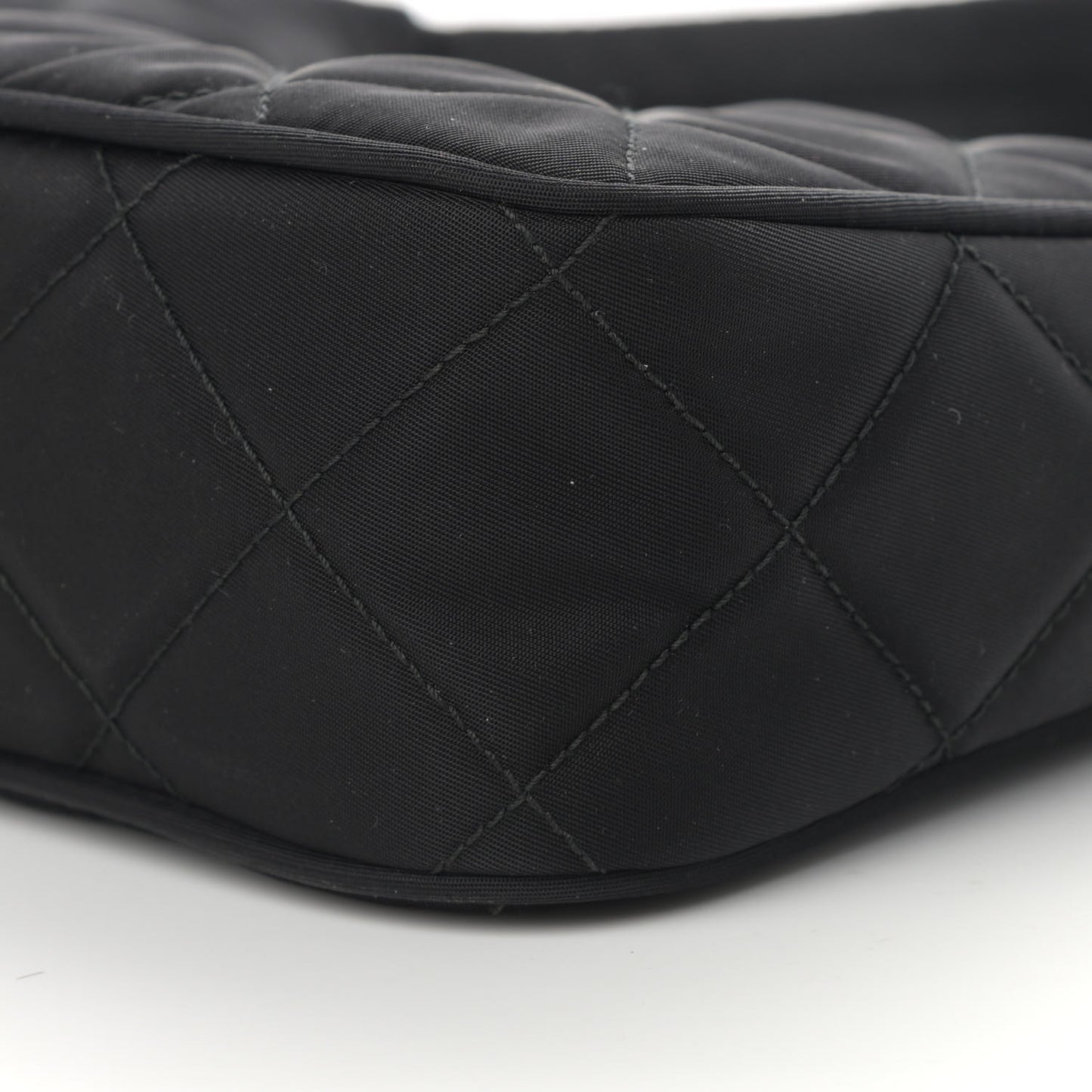 Tessuto Nylon Stitched Shoulder Bag Black