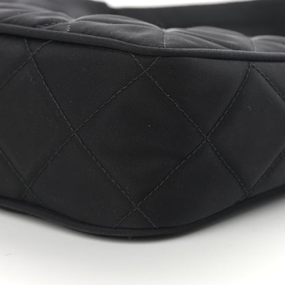 Prada Tessuto Nylon Stitched Shoulder Bag Black 11 of 12