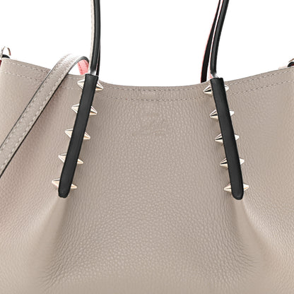 Christian Louboutin Calfskin Spiked Mini Cabarock Shopper Tote Grey 7 of 10