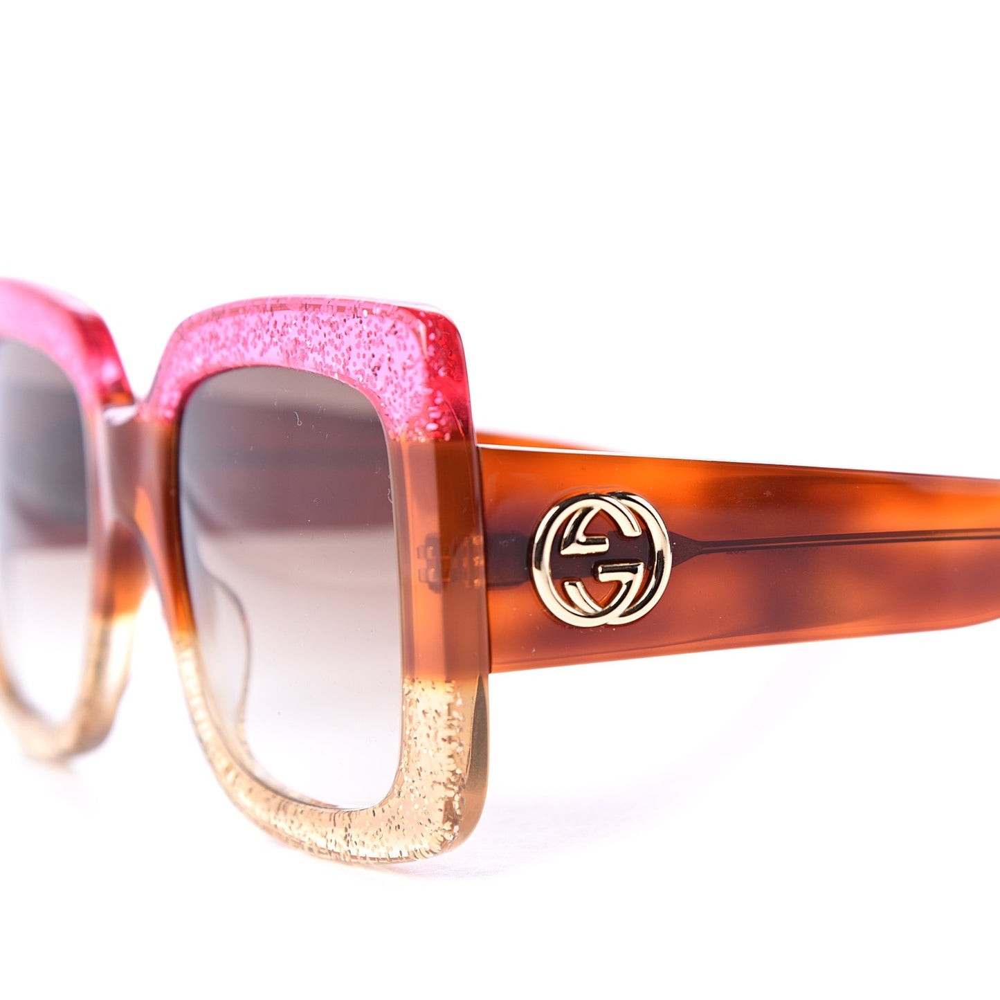 Square Frame GG0083S Sunglasses Glitter Pink Multi
