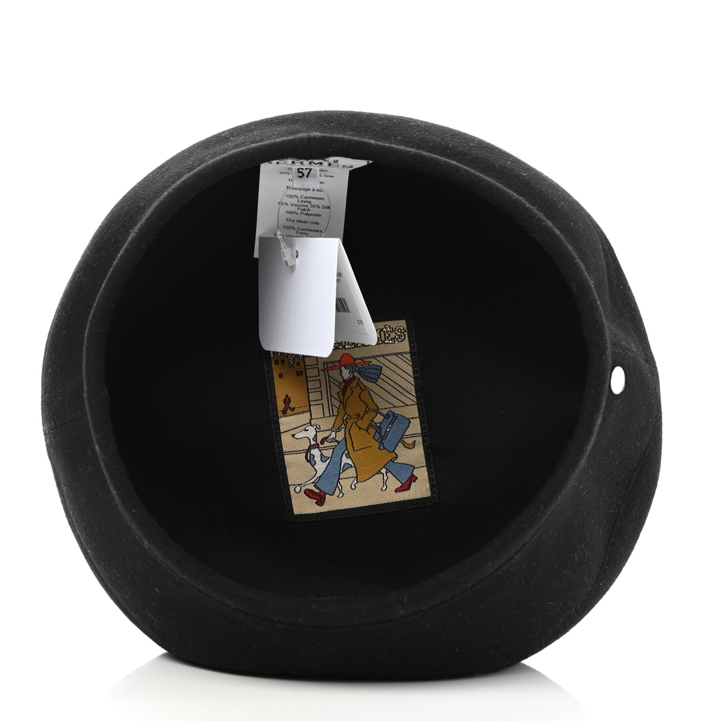 Cashmere Saint Honore Drap Beret 57 Black