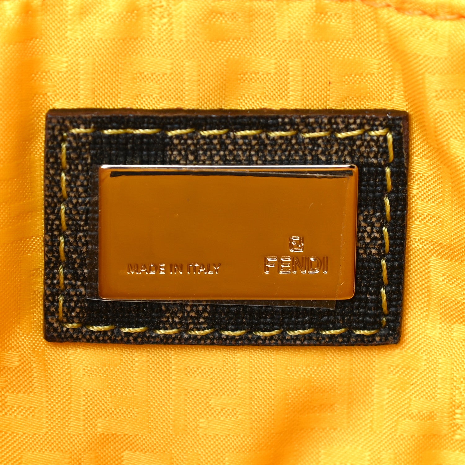 Fendi Zucca Spalmati Pochette Tobacco Giallo 5 of 11