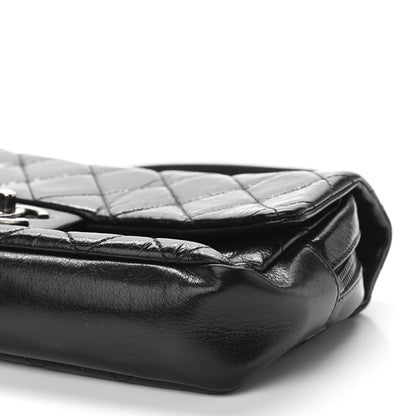 Chanel Glazed Calfskin Quilted Medium Duo Color Flap Black 10 of 10