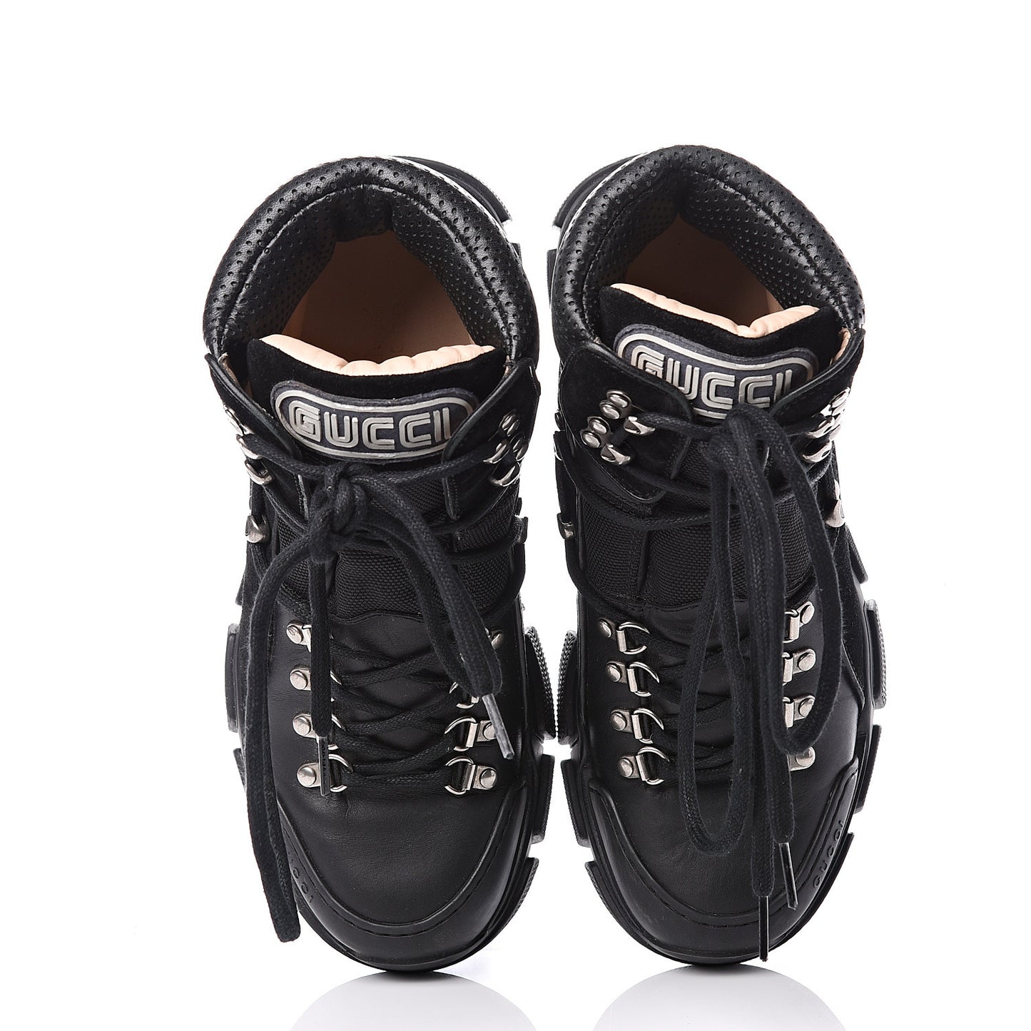 X SEGA Calfskin Suede Technical Canvas Womens Flashtrek High-Top Sneakers 40.5 Black