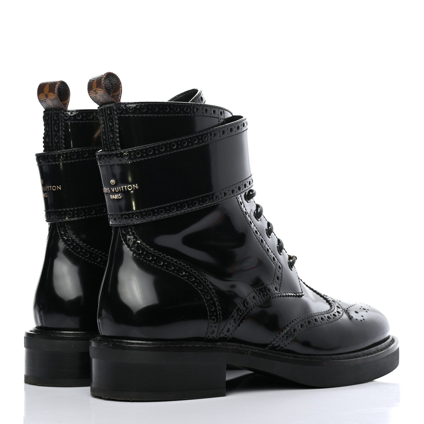 Glazed Calfskin Midtown Ankle Boots 37 Black