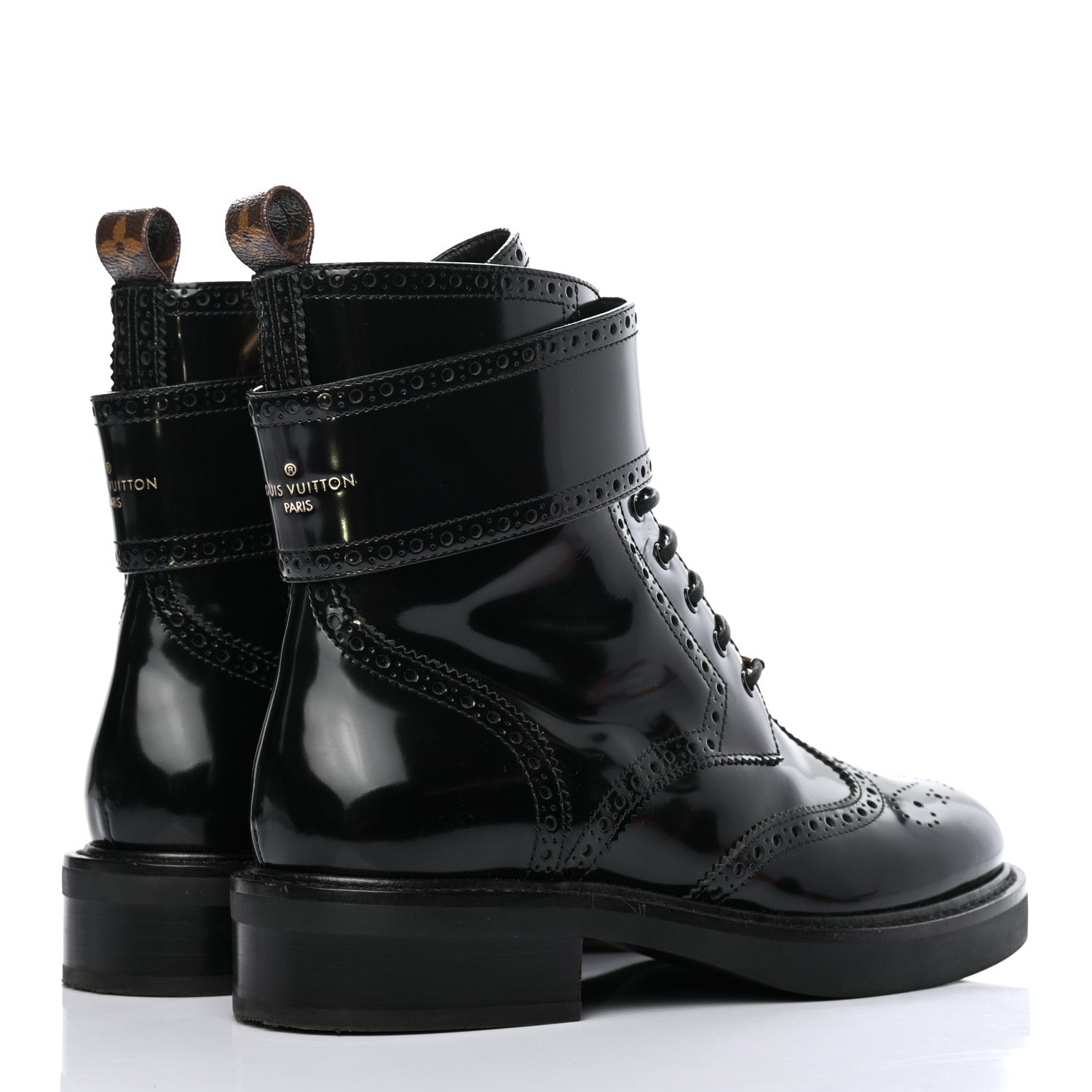 Louis Vuitton Glazed Calfskin Midtown Ankle Boots 37 Black 4 of 9