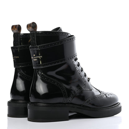Louis Vuitton Glazed Calfskin Midtown Ankle Boots 37 Black 4 of 9