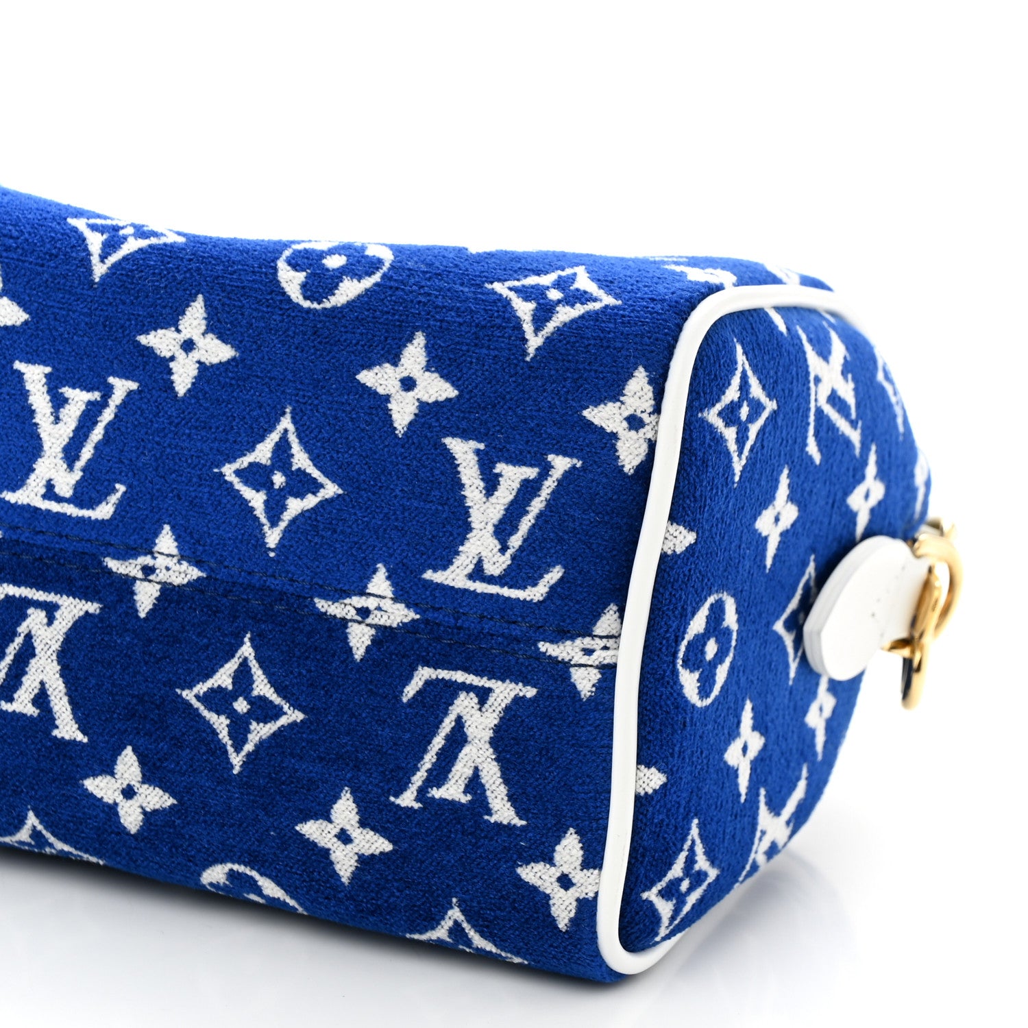 Louis Vuitton Jacquard Velvet Monogram LV Match Speedy Bandouliere 20 Blue 9 of 9