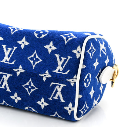 Louis Vuitton Jacquard Velvet Monogram LV Match Speedy Bandouliere 20 Blue 9 of 9