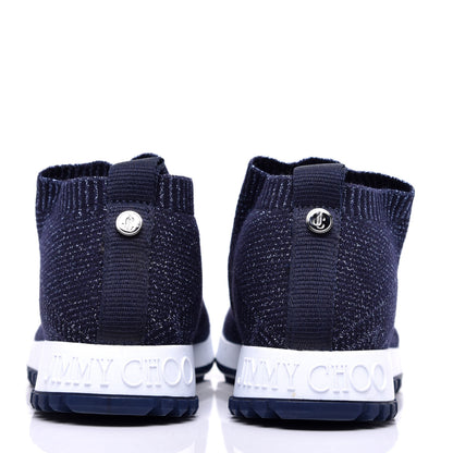 Jimmy Choo Lurex Knit Norway Sneakers 36.5 Navy 5 of 8