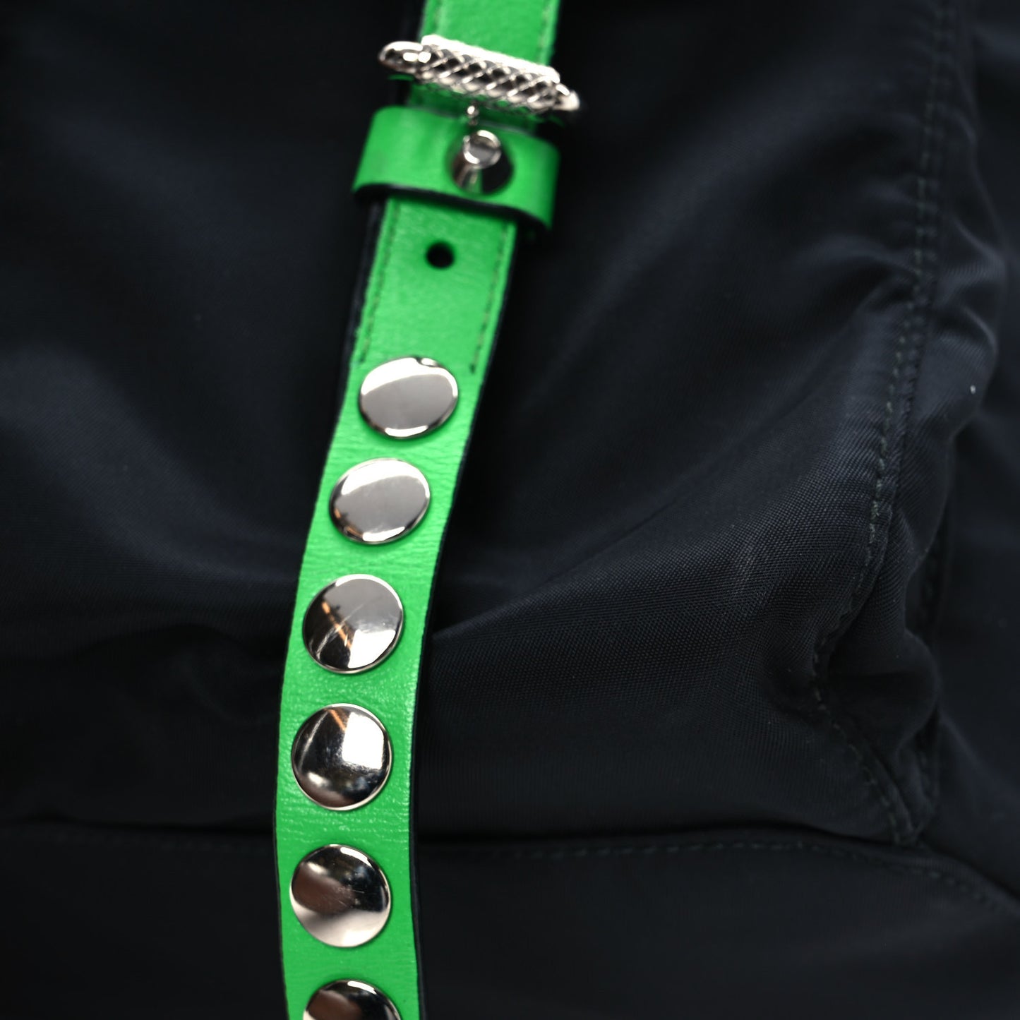 Nylon New Vela Studded Backpack Black Verde