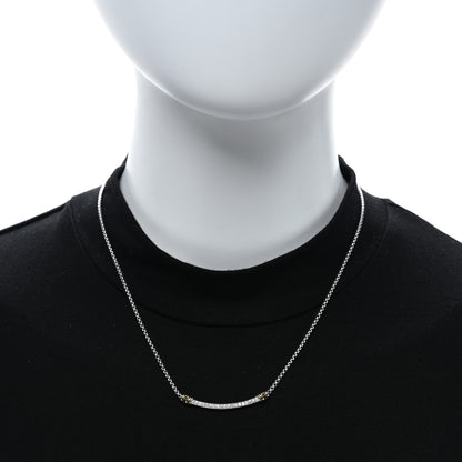 David Yurman Sterling Silver 18K Yellow Gold Diamond Petite Helena Wrap Station Necklace 2 of 4