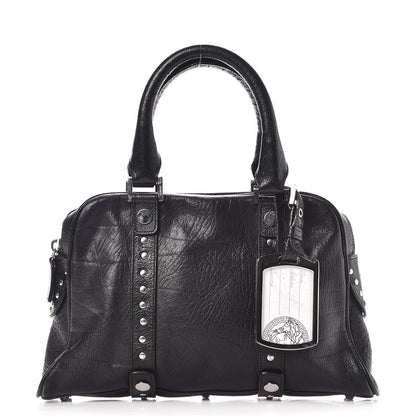 Versace Calfskin Studded Small Satchel Black 1 of 9