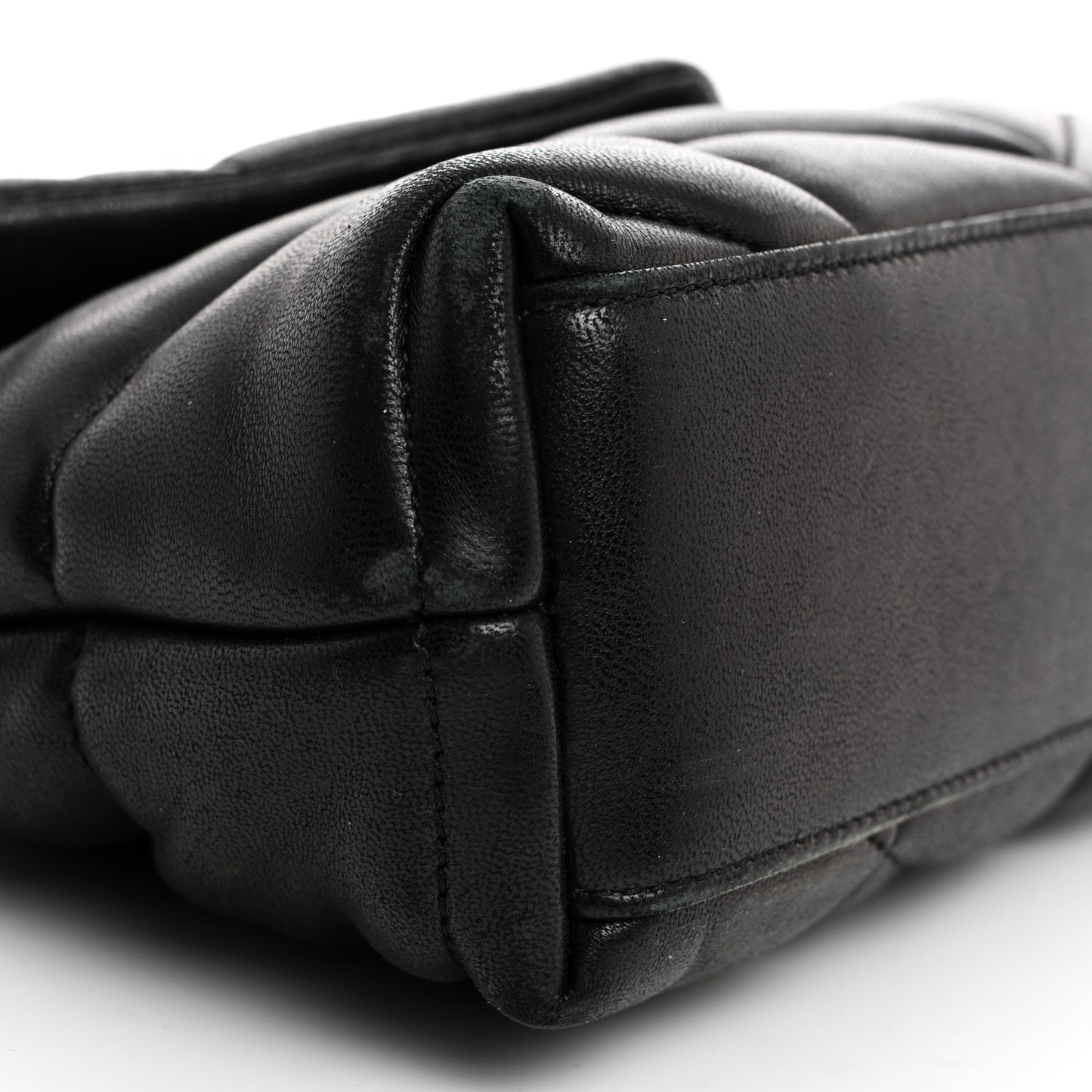 Lambskin Quilted Toy Loulou Puffer Monogram Chain Satchel Black