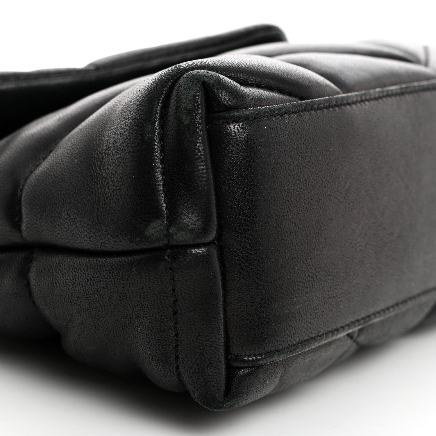 Saint Laurent Lambskin Quilted Toy Loulou Puffer Monogram Chain Satchel Black 10 of 16