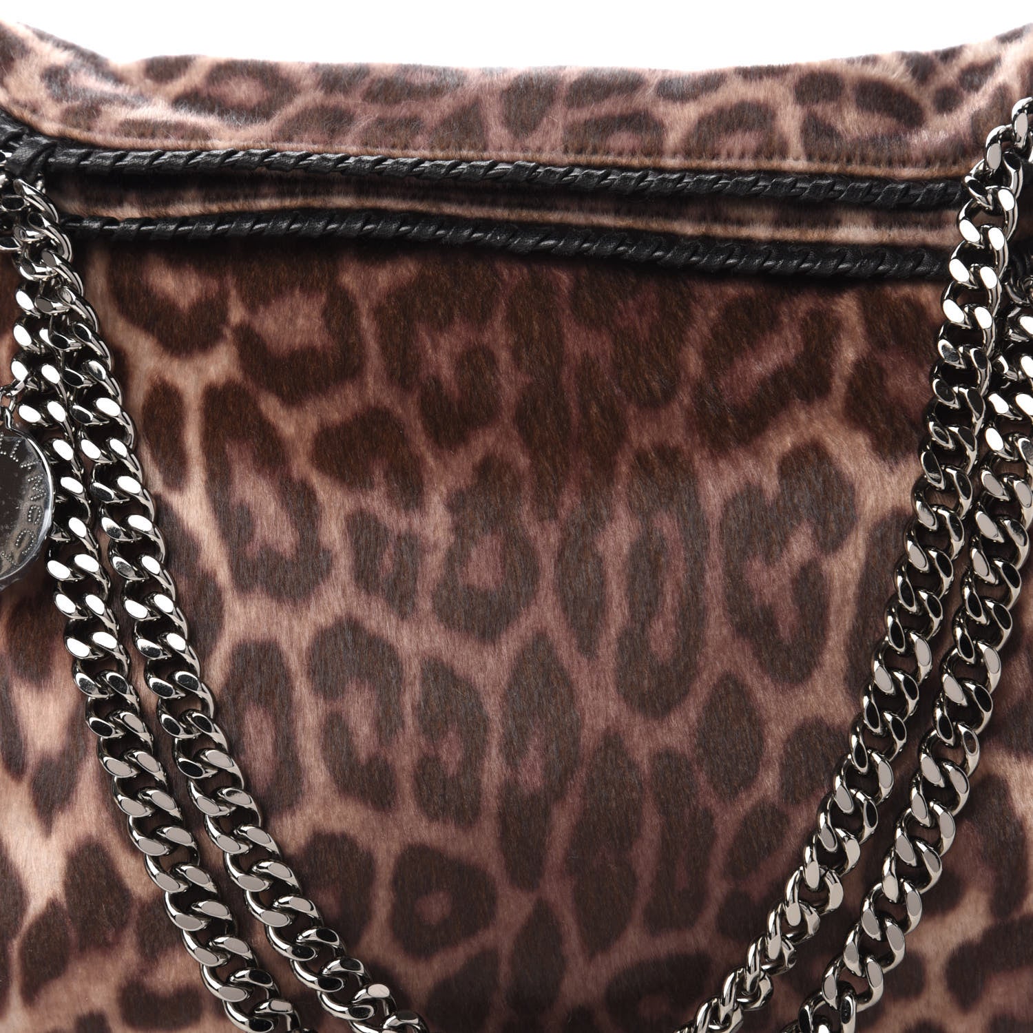 Stella McCartney Faux Calf Hair Leopard Print Small Falabella Tote Brown 10 of 10