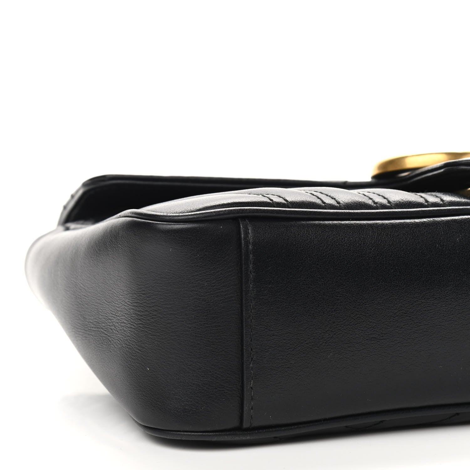 Gucci Calfskin Matelasse Small GG Marmont Shoulder Bag Black 5 of 9