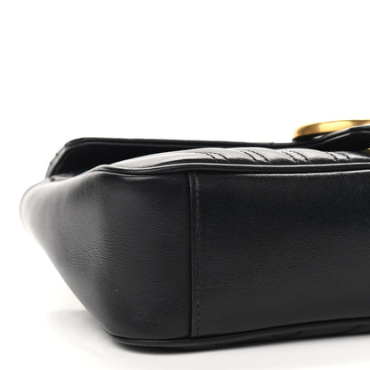 Gucci Calfskin Matelasse Small GG Marmont Shoulder Bag Black 5 of 9
