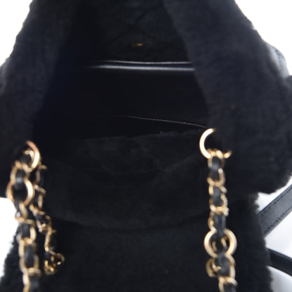 Chanel Lambskin Shearling Quilted CC Backpack Black 5 of 9