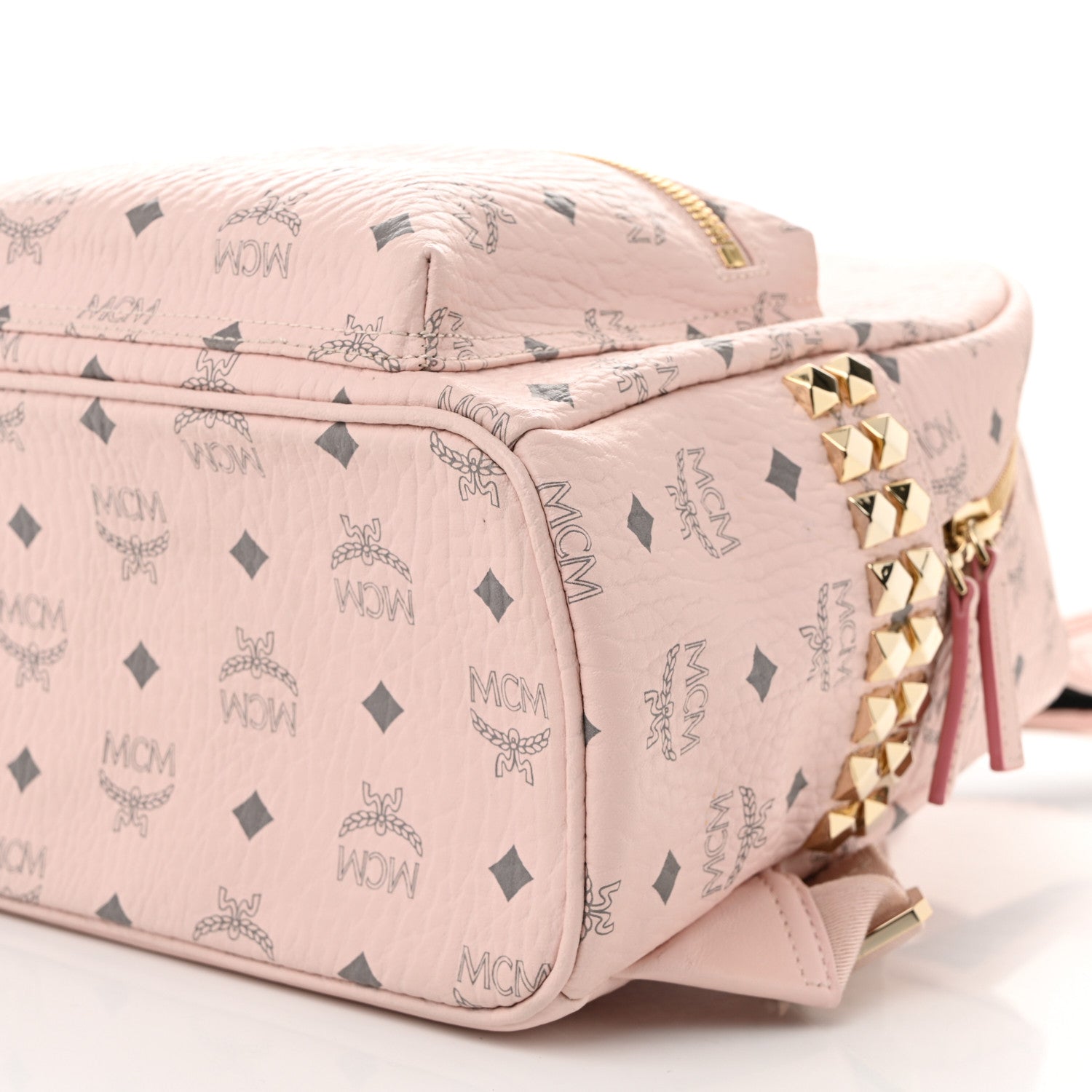 MCM Visetos Small Side Stud Stark Backpack Soft Pink 9 of 10