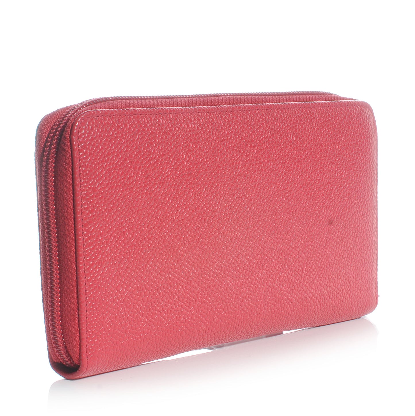 Caviar CC Large Gusset Zip Around Wallet Dark Pink