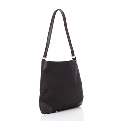 Gucci Monogram Signature Hobo Shoulder Bag Dark Brown 2 of 10