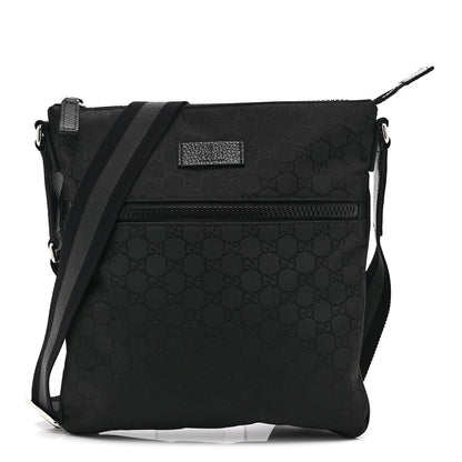 Gucci Nylon Monogram Small Flat Messenger Bag Black 1 of 11