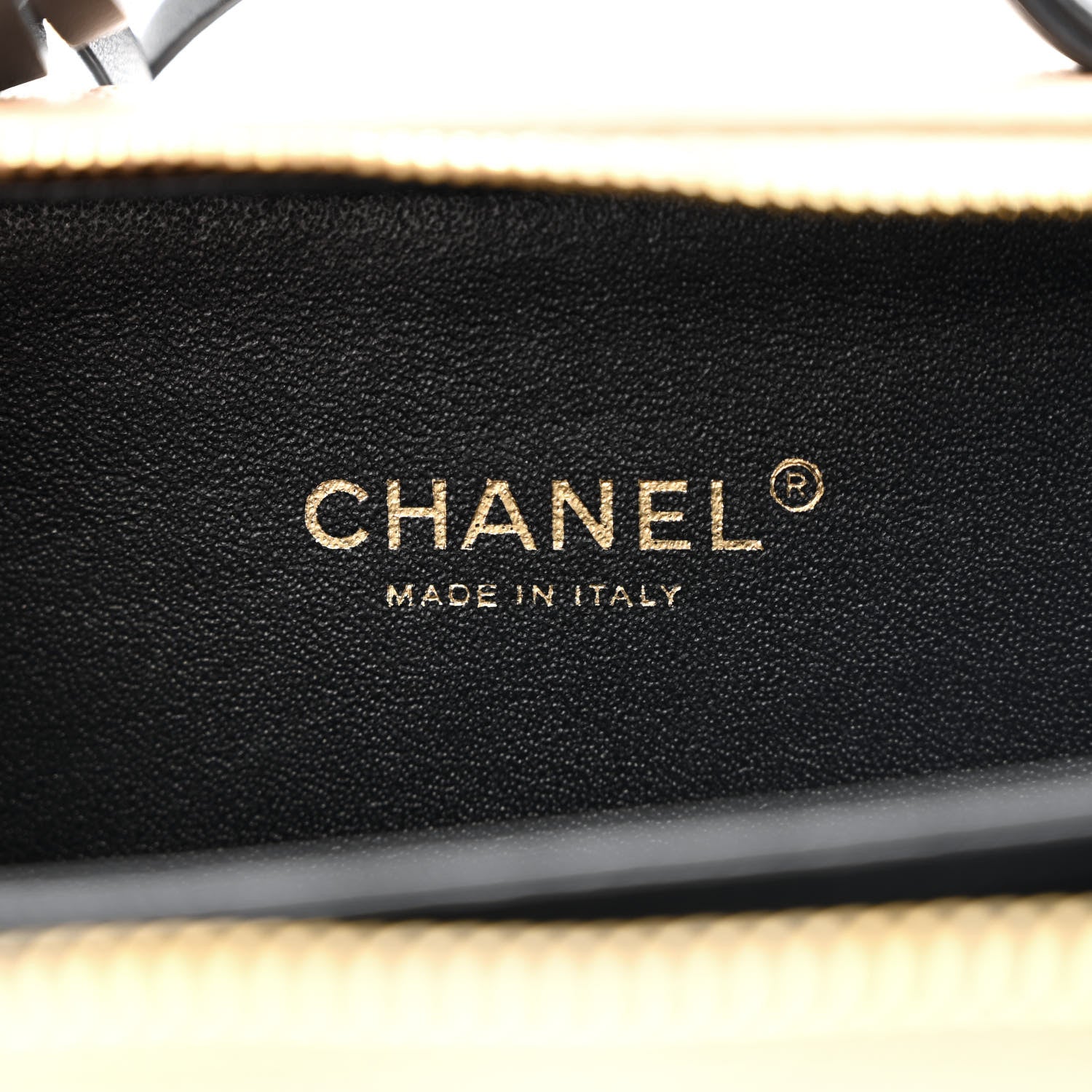 Chanel Caviar Quilted Small CC Filigree Vanity Case Beige Black 6 of 11