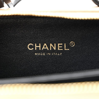 Chanel Caviar Quilted Small CC Filigree Vanity Case Beige Black 6 of 11