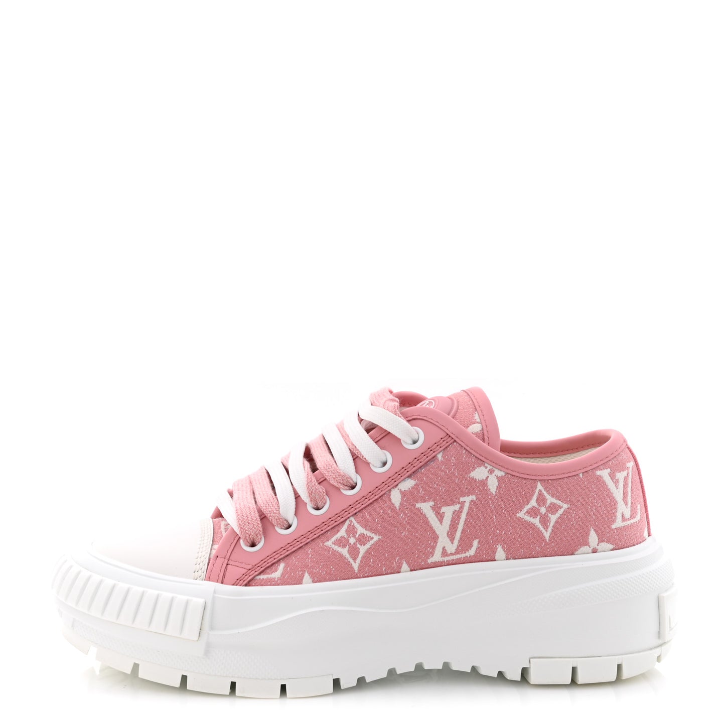 Denim Monogram Squad Sneakers 35 Pink