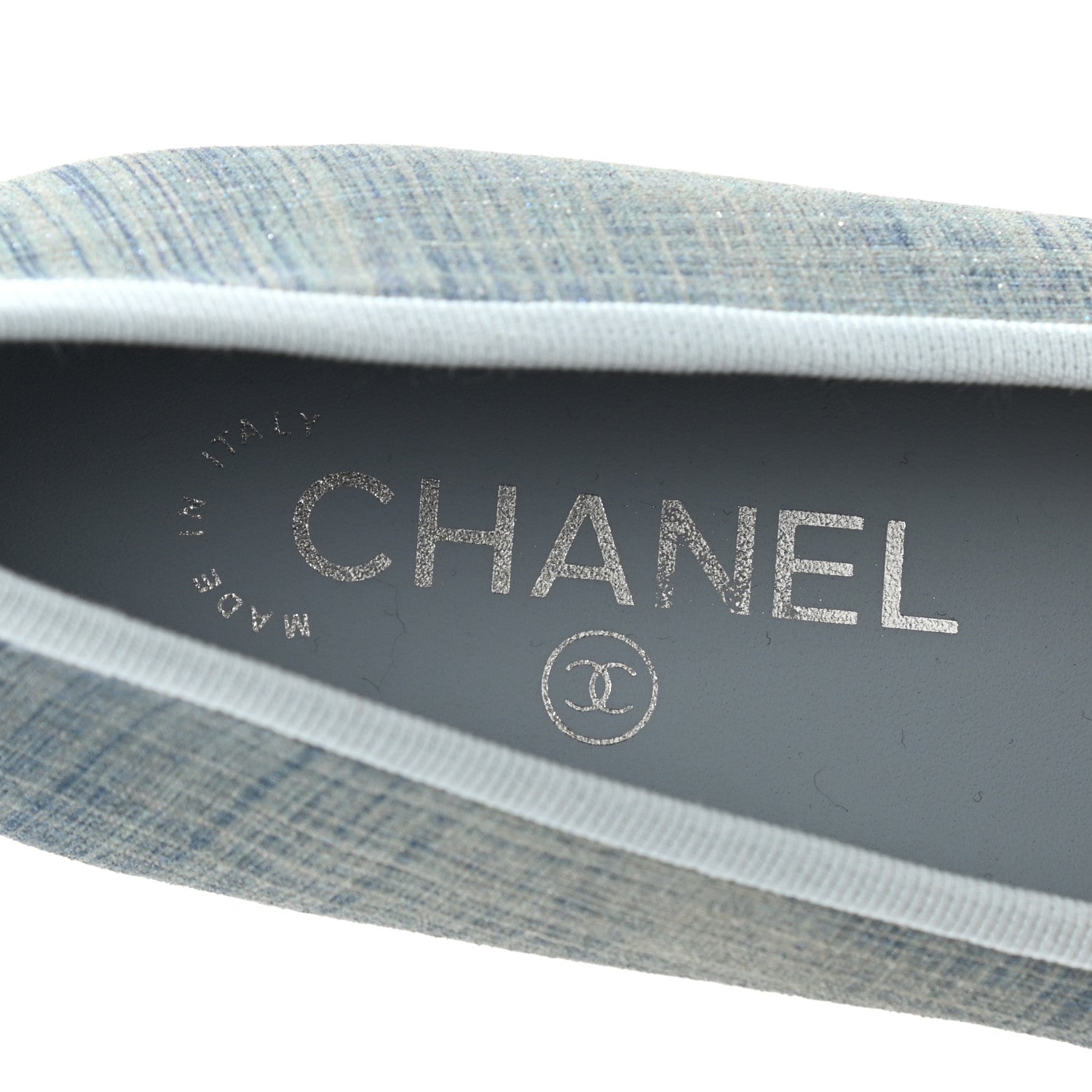 Chanel Suede Calfskin Lambskin CC Cap Toe Ballerina Flats 36.5 Light Blue 6 of 12