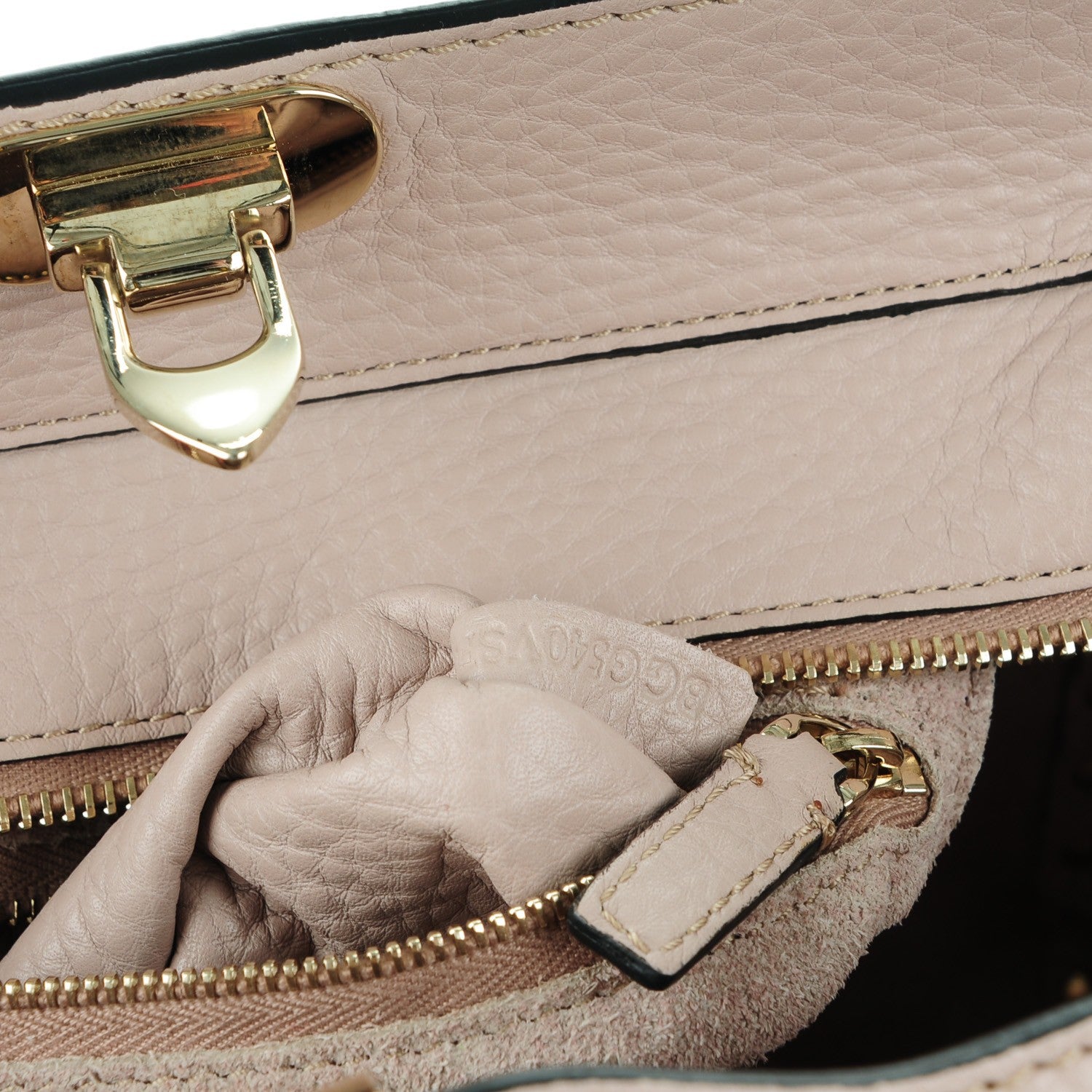 Valentino Garavani Grained Calfskin Small Rockstud Double Handle Tote Poudre 7 of 7