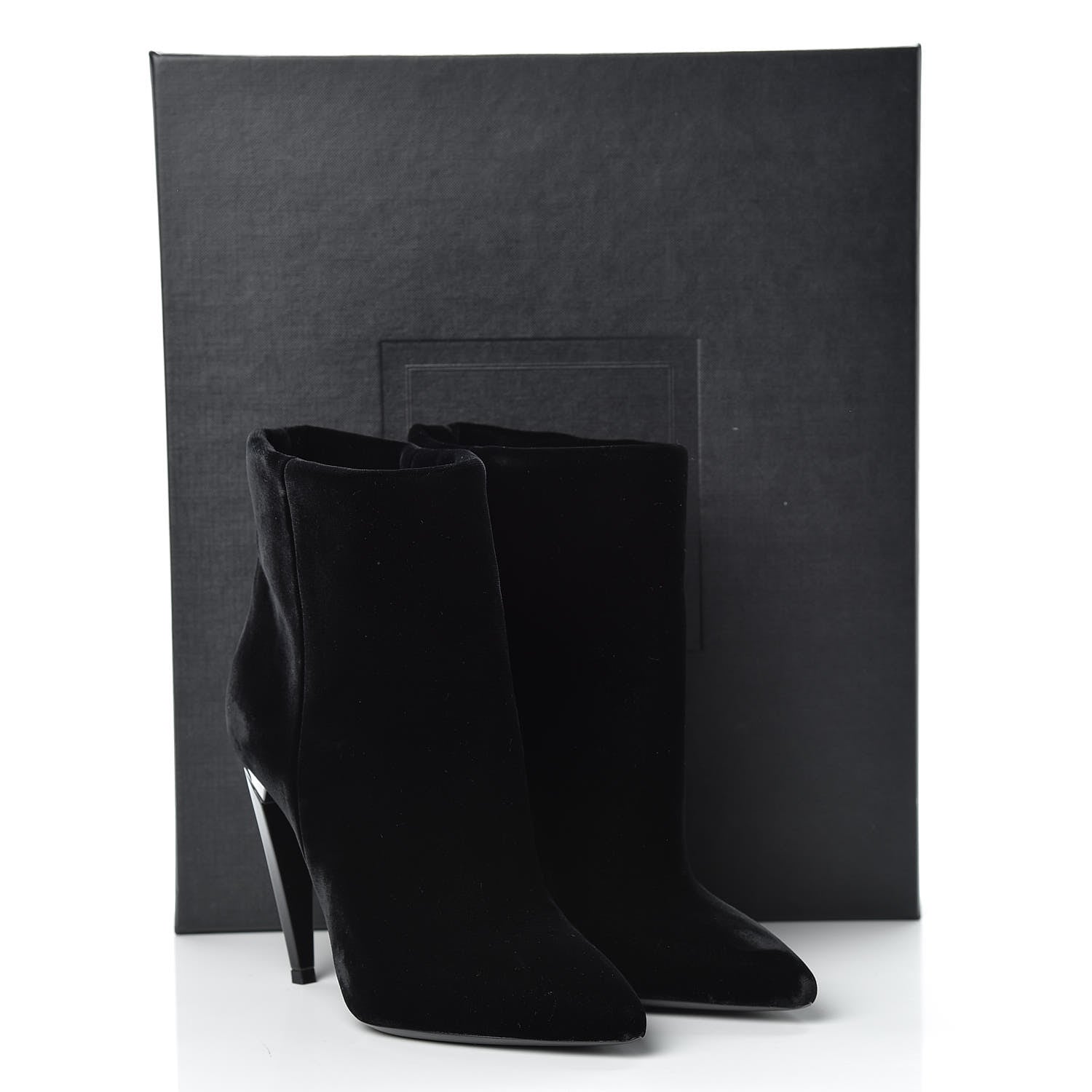 Saint Laurent Velvet Freja 105 Ankle Booties 35.5 Black 14 of 14