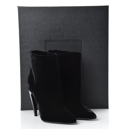 Saint Laurent Velvet Freja 105 Ankle Booties 35.5 Black 14 of 14