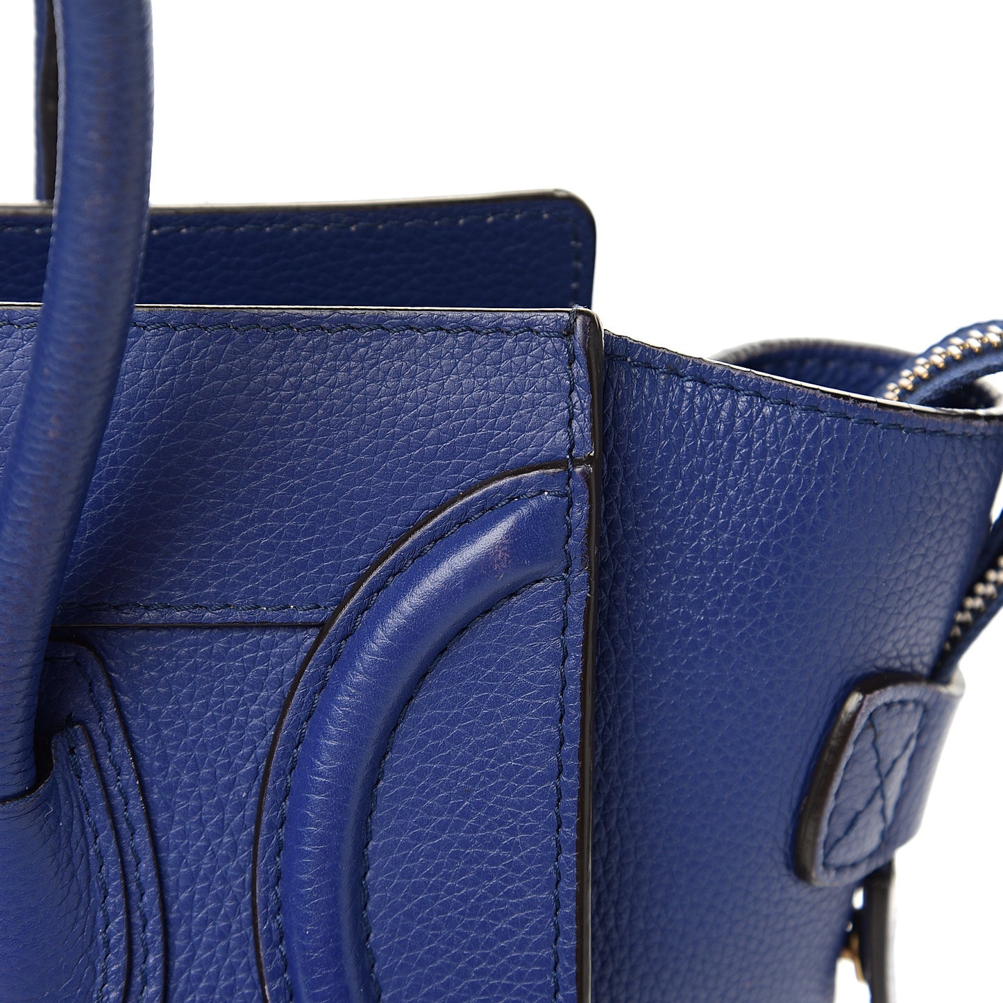 Drummed Calfskin Mini Luggage Indigo