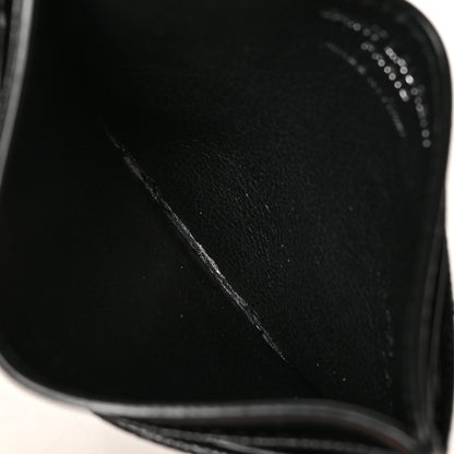 Saint Laurent Grain De Poudre Matelasse Chevron Monogram Credit Card Case Black 5 of 8