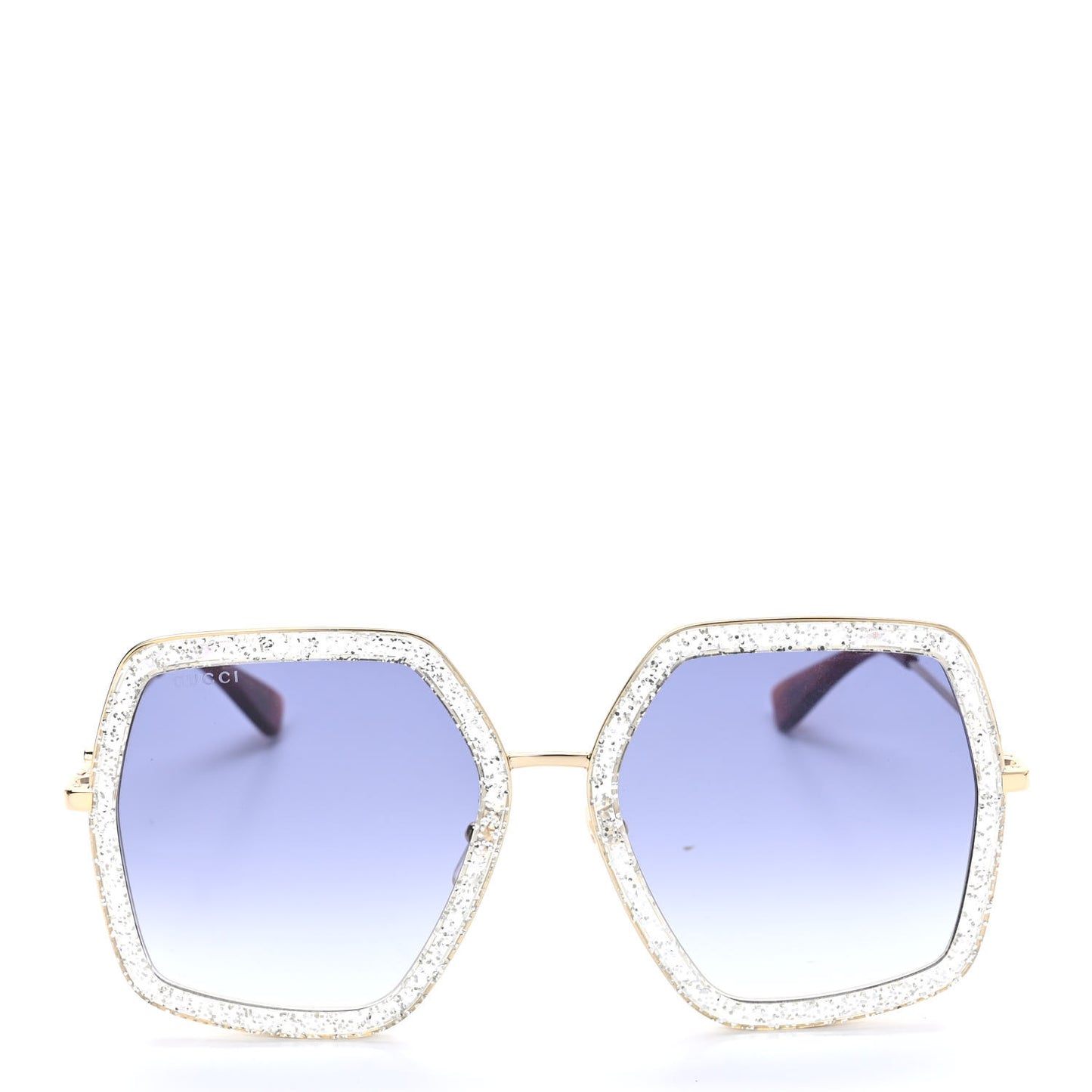Glitter Acetate Oversize Square Frame Sunglasses GG0106S Gold