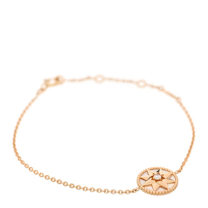 Christian Dior 18K Yellow Gold Diamond Mother of Pearl Rose Des Vents Bracelet 1 of 4