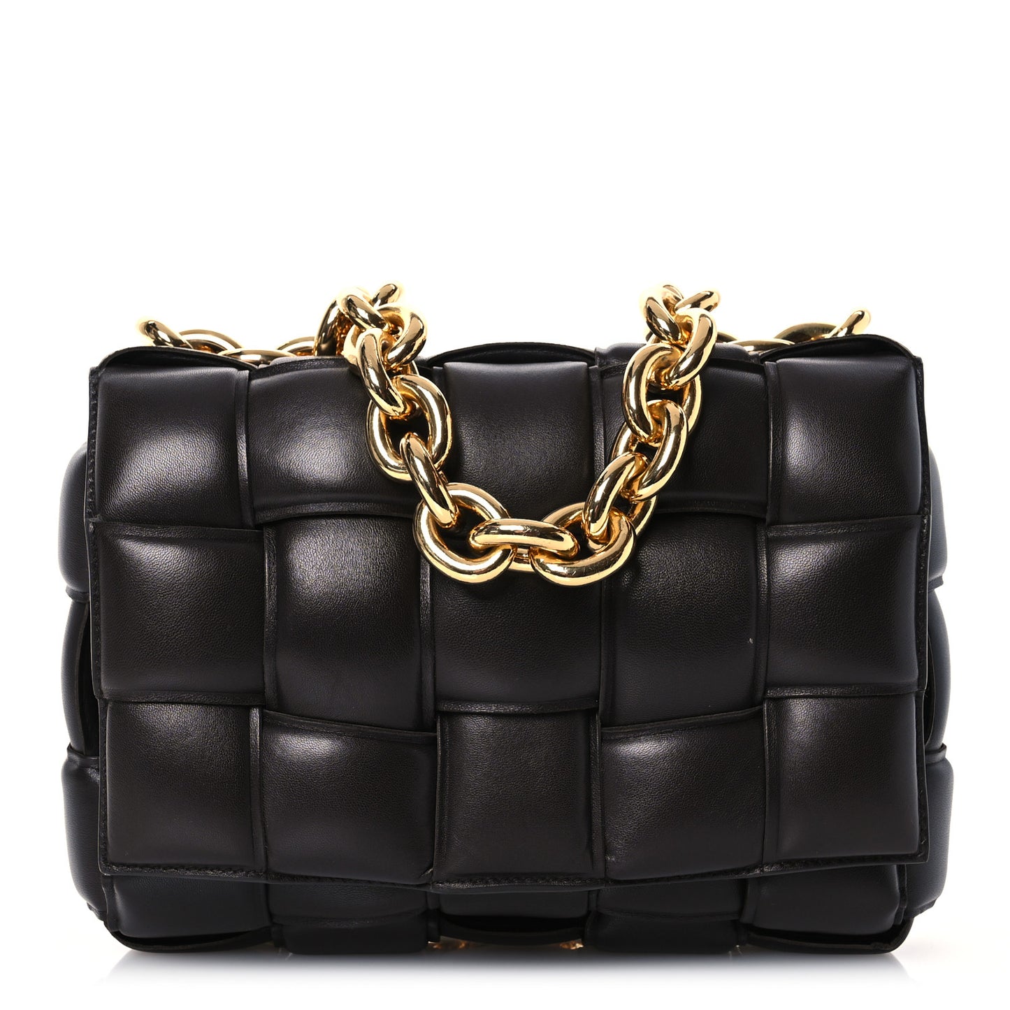 Lambskin Maxi Intreccio Padded Chain Cassette Crossbody Bag Fondant