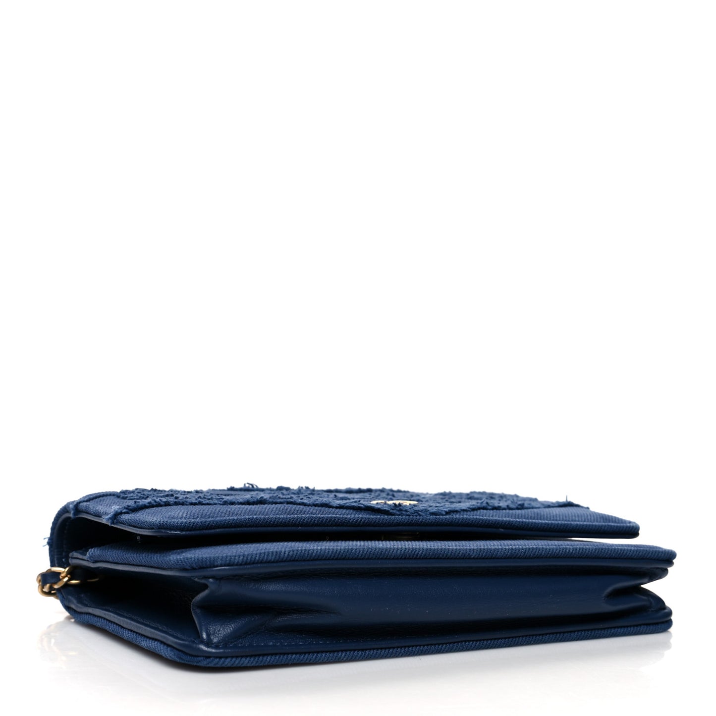 Denim Quilted Coco Wallet On Chain WOC Blue