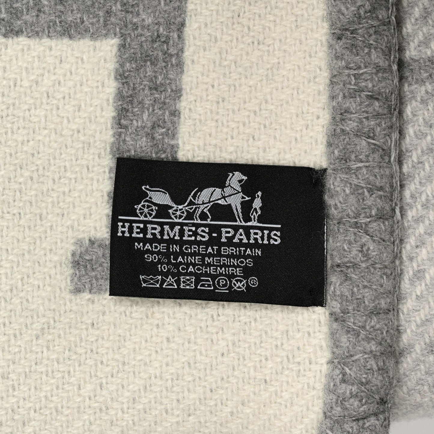 Wool Cashmere Avalon III Blanket Ecru Gris Clair