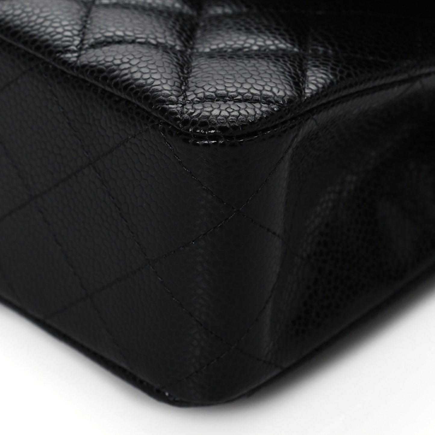 Caviar Quilted Medium Double Flap Black