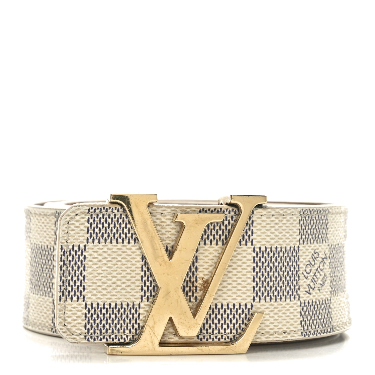 Louis Vuitton Damier Azur 40mm LV Initiales 95 38 Belt 1 of 5