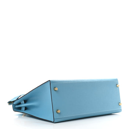 Hermes Epsom Kelly Sellier 32 Bleu Du Nord 4 of 10