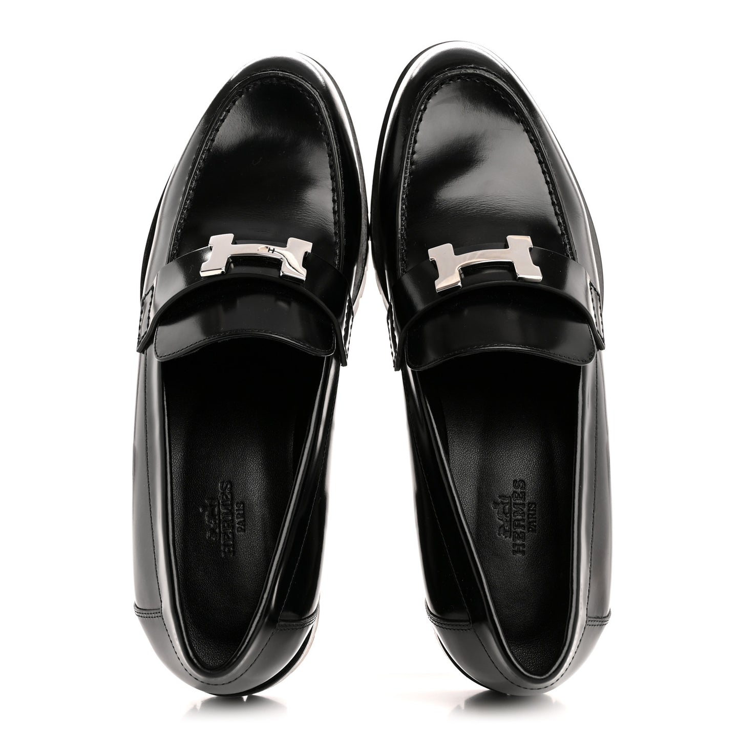 Calfskin Womens Faubourg Loafers 38 Black