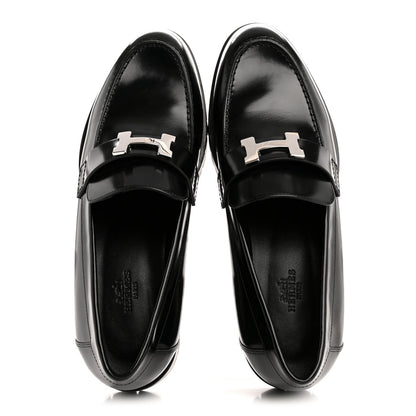 Hermes Calfskin Womens Faubourg Loafers 38 Black 2 of 10