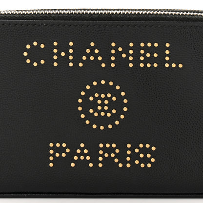 Chanel Caviar Studded Small Deauville Clutch With Chain Black 9 of 12