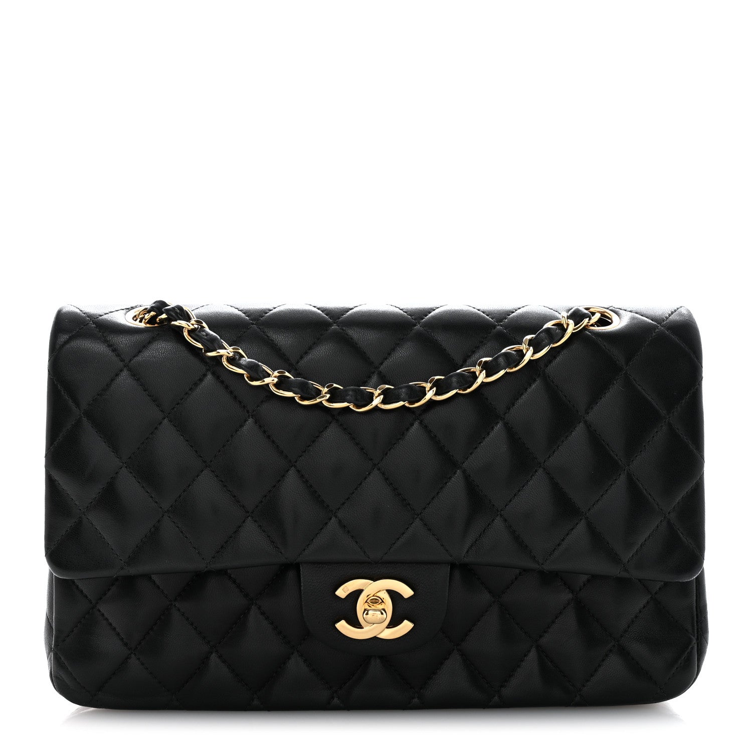 Chanel Lambskin Quilted Medium Double Flap Black 1 of 13