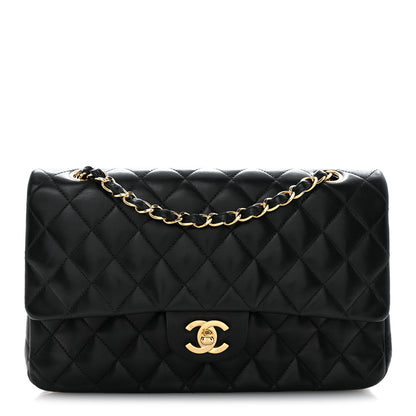 Chanel Lambskin Quilted Medium Double Flap Black 1 of 13