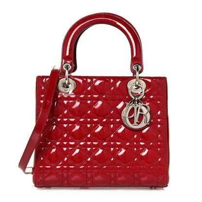 Christian Dior Patent Cannage Medium Lady Dior Red 1 of 13